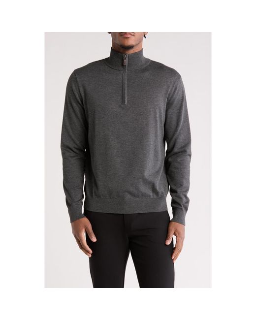 Tom Baine Black Solid Quarter Zip Pullover for men