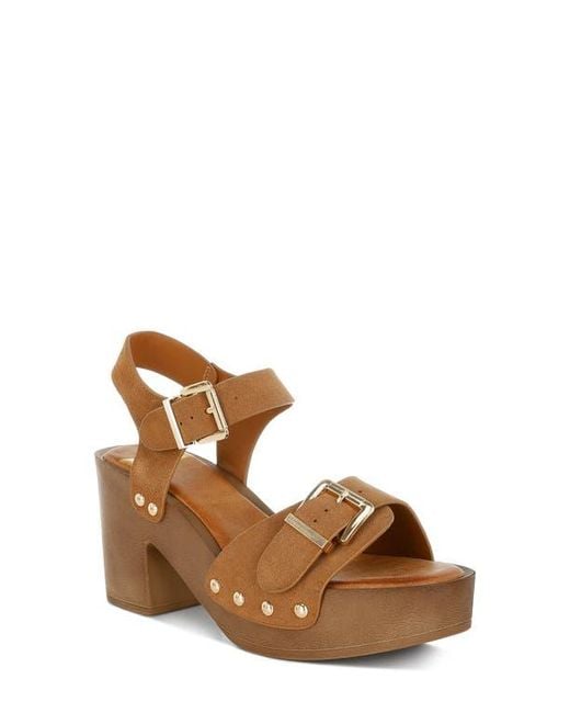 Rag & Co Brown Lhasa Platform Sandal