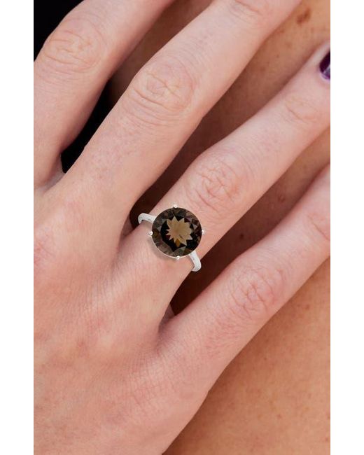SAVVY CIE JEWELS Brown Semiprecious Stone Solitaire Ring