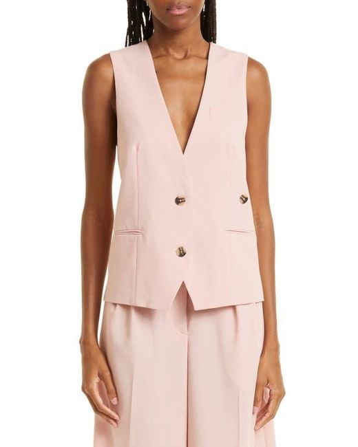 REMAIN Birger Christensen Pink Anjelica Recycled Polyester Blend Vest