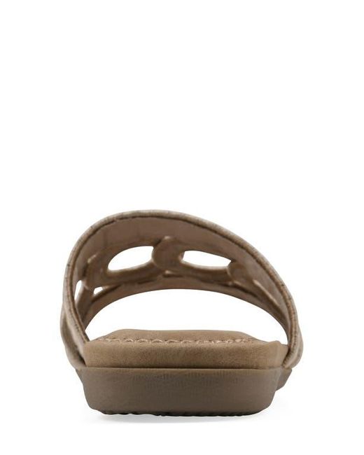 White Mountain Brown Fraly Raffia Slide Sandal