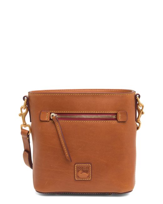 Dooney & Bourke Brown Small Leather Zip Crossbody Bag