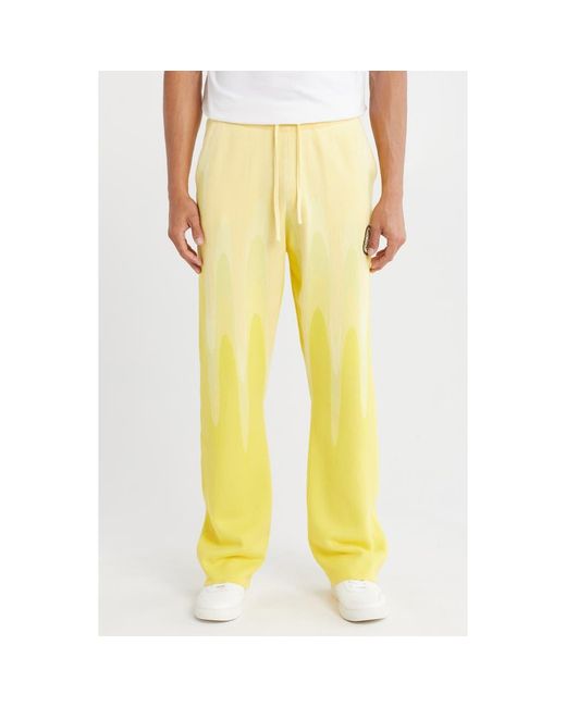 Honor The Gift Yellow Drip Cotton Jacquard Pants for men