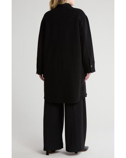 Vince Black Double Pocket Wool Blend Coat