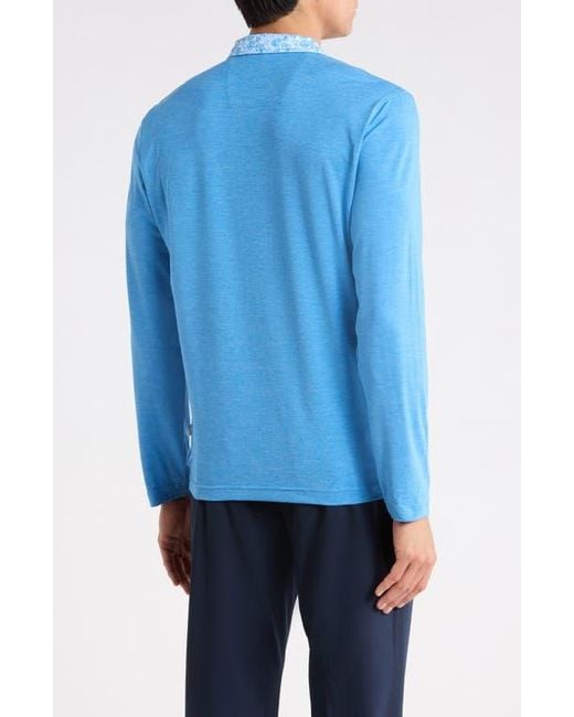 Bugatchi Blue Quarter Zip Performance Pullover for men