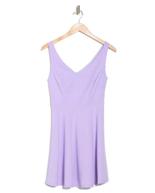 Bebe Purple V-neck Skater Dress