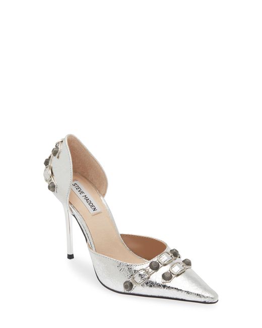 Steve Madden White Dali Studded Stiletto Pump