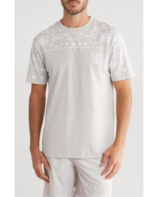 Crooks and Castles White Bandanna Graphic T-shirt for men