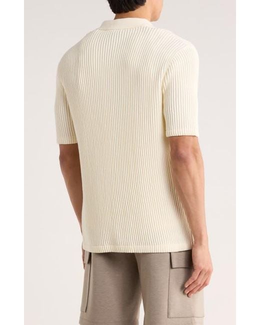 Truth Natural Ribbed Plissé Knit Button-Up Shirt for men