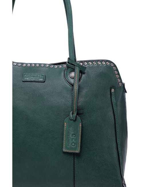 Old Trend Green Soul Stud Leather Satchel Bag