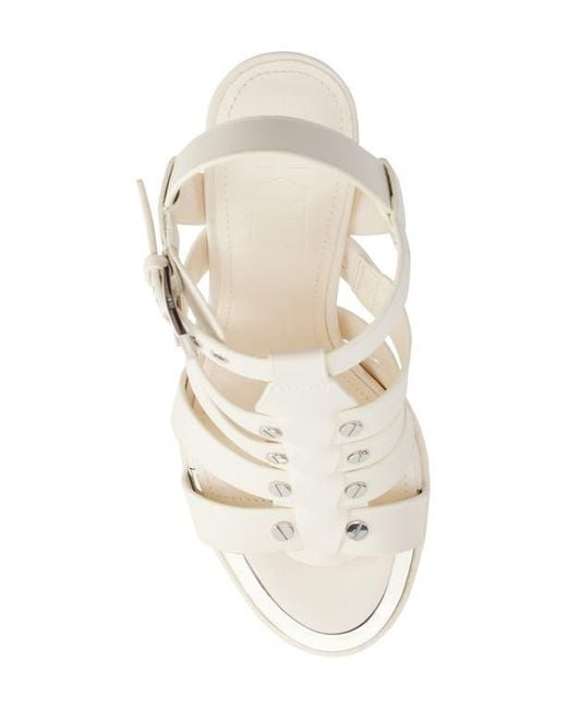 DKNY White Bria Slingback Cage Sandal