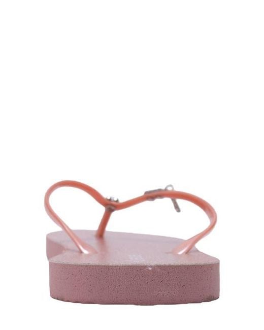 Bebe Pink Glittery Thong Sandal