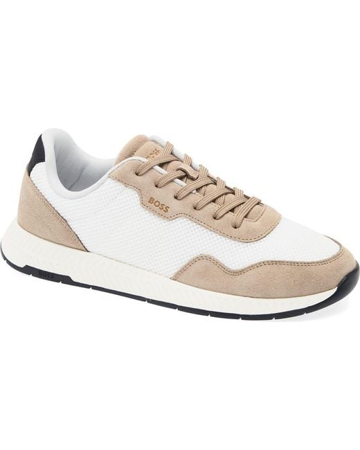 Boss White Titanium Low Top Sneaker for men