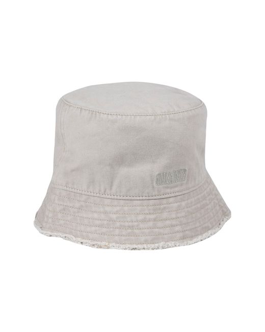 AllSaints White Frayed Edge Bucket Hat