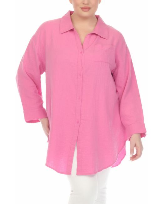 Boho Me Pink Gauze Button-up Shirt