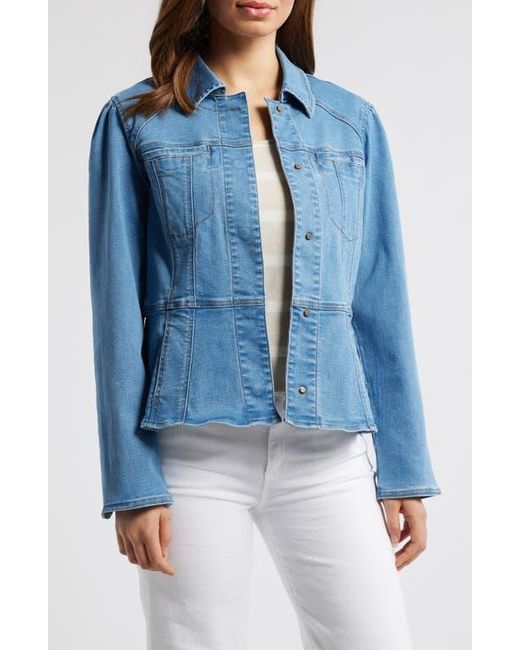Wit & Wisdom Blue Peplum Denim Jacket