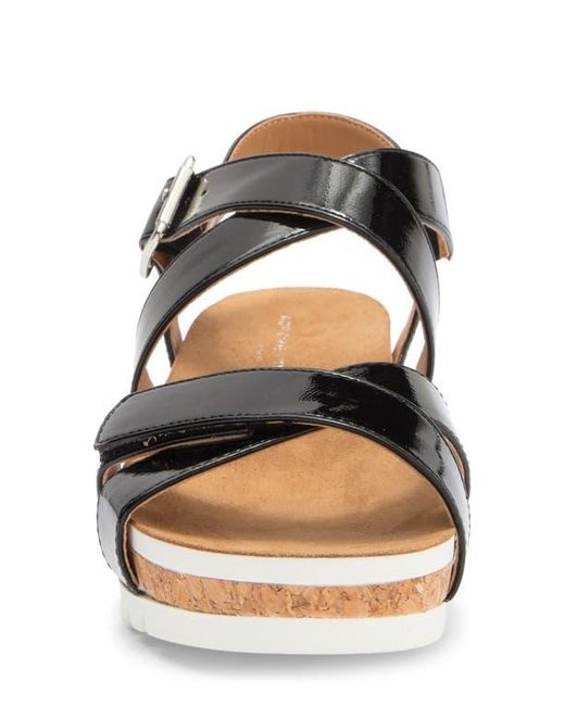 Adrienne Vittadini Black June Platform Wedge Sandal