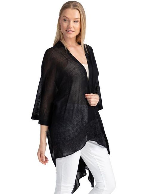 Saachi Black Luxe Open Front Duster Coverup