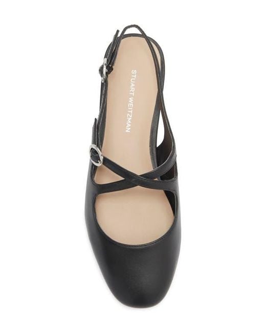 Stuart Weitzman Black Clover Slingback Mule
