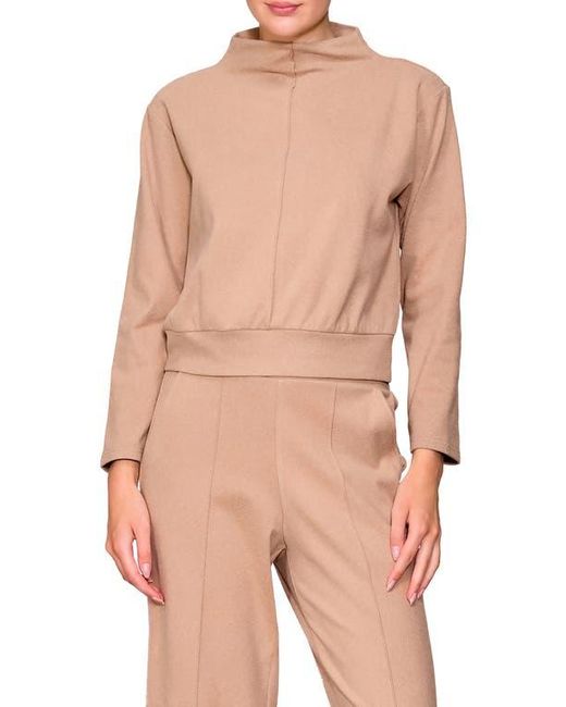 MELLODAY Multicolor Funnel Neck Pullover