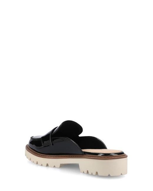 Journee Collection Black Miycah Lug Sole Platform Mule