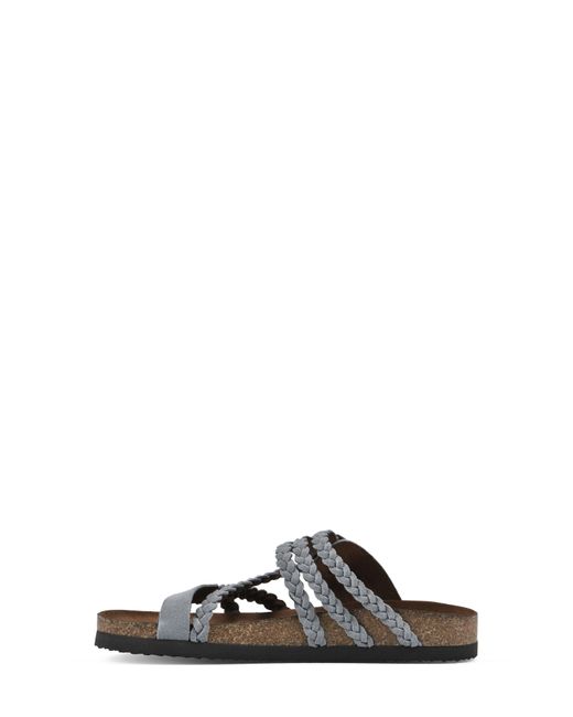 White Mountain White Hayleigh Braided Leather Footbed Sandal