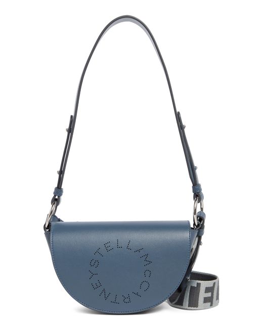 Stella McCartney Blue Logo Flap Shoulder Bag