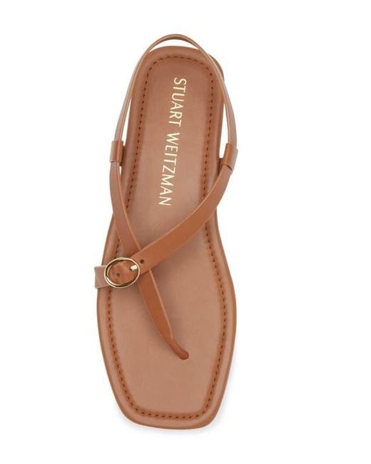 Stuart Weitzman Brown Benni Slingback Flat Sandal