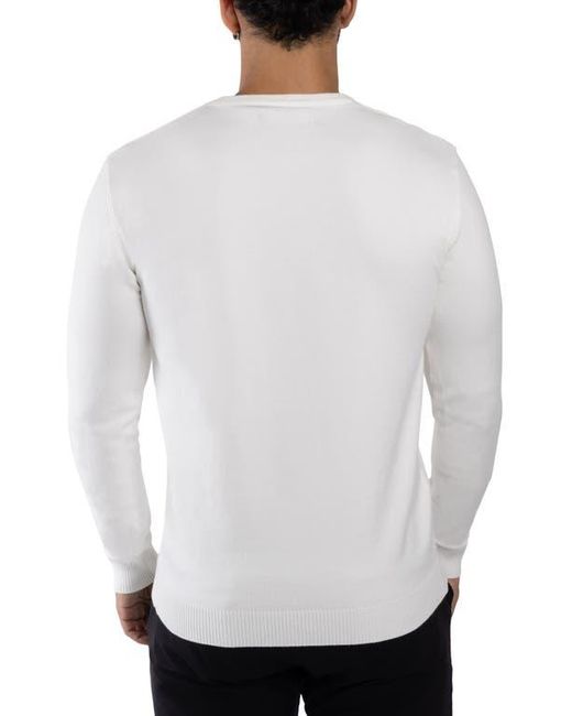 Xray Jeans White Crewneck Knit Pullover Sweater for men