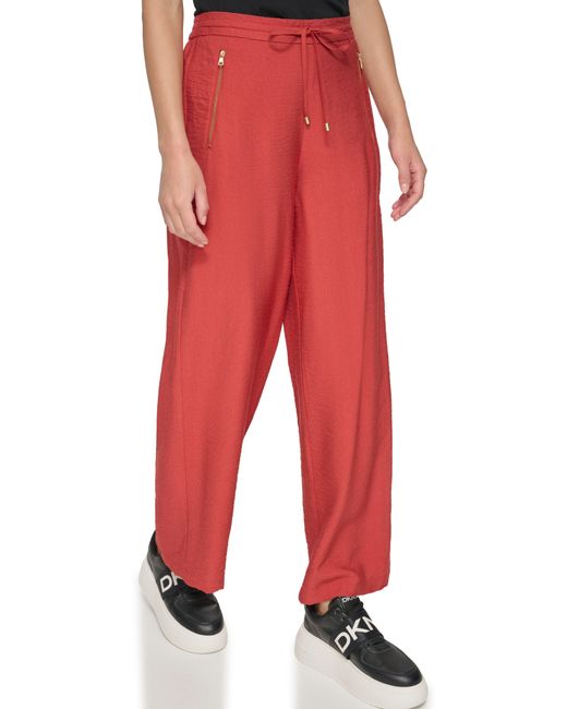 DKNY Red Drawstring Pants
