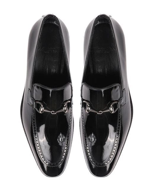 VELLAPAIS Black Edroy Apron Toe Bit Loafer for men