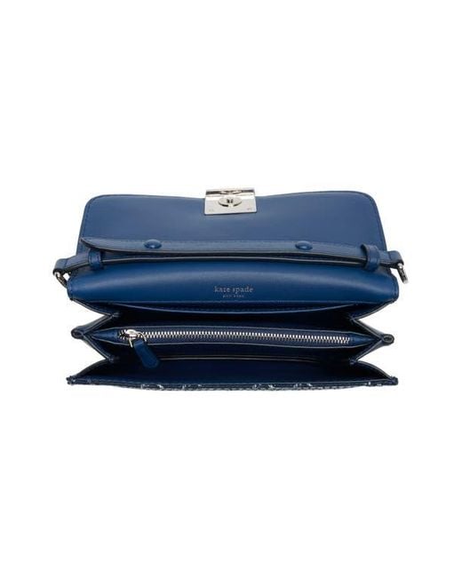 Kate Spade Blue Dakota Denim Check Small Crossbody Bag