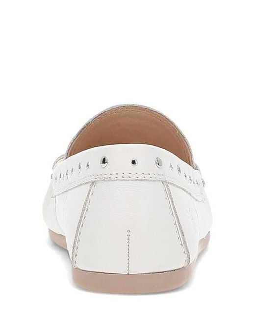 Frye White Naya Stud Loafer