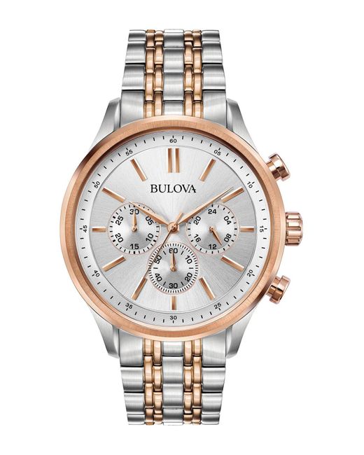 Bulova Twotone Chronograph Bracelet Watch in Metallic for Men Lyst