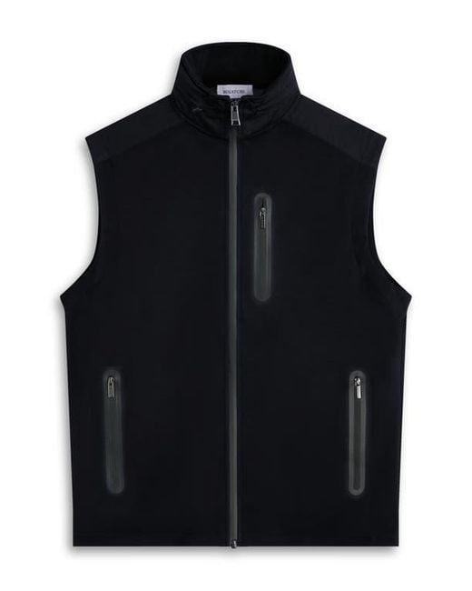 Bugatchi Black Soft Touch Performance Knit Vest for men