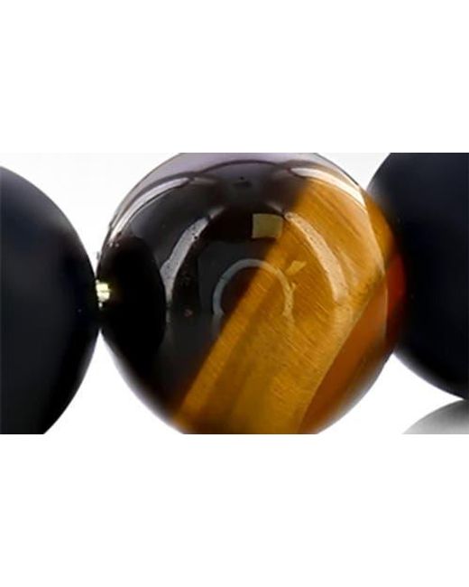 Black Jack Jewelry Black Onyx & Tiger's Eye Beaded Bracelet for men