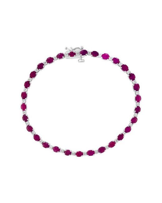 Effy Red Sterling Ruby Diamond Bracelet