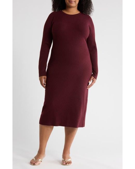 Nordstrom Rack Ribbed Long Sleeve Sweater Dress in Red | Lyst