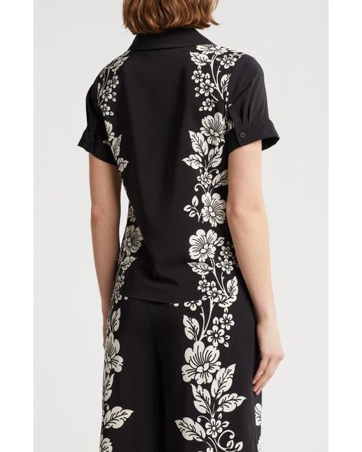 Love By Design Black Suki Tie Front Satin Shirt