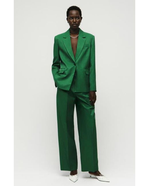 Mango Green Otero One-Button Blazer