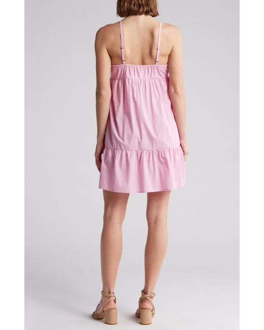 Abound Pink Tiered Cotton Babydoll Dress