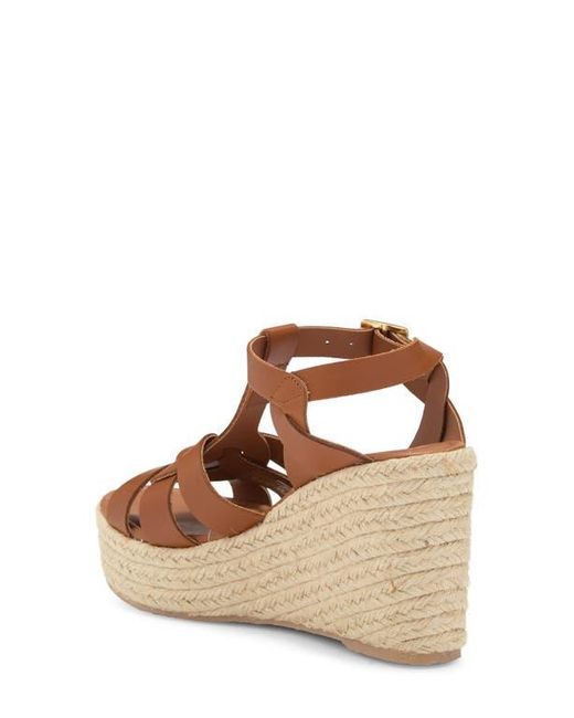 Bruno Magli Brown Estra Espadrille Platform Wedge Sandal