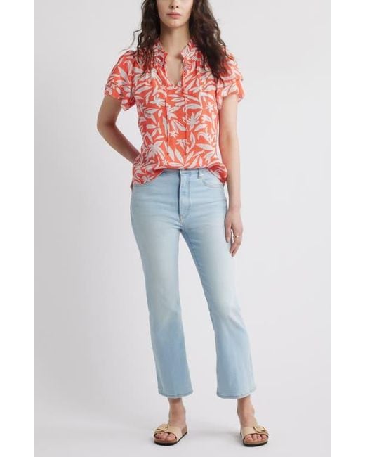Caslon Red Ruffle Top