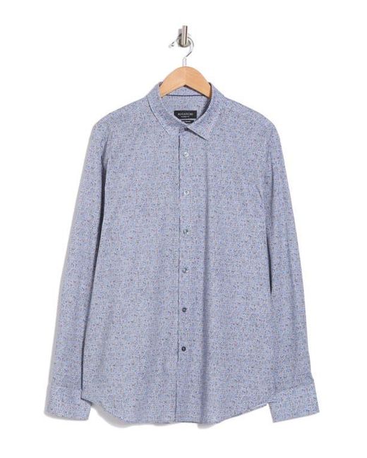 Bugatchi Blue Julian Long Sleeve Classic Fit Woven Shirt for men