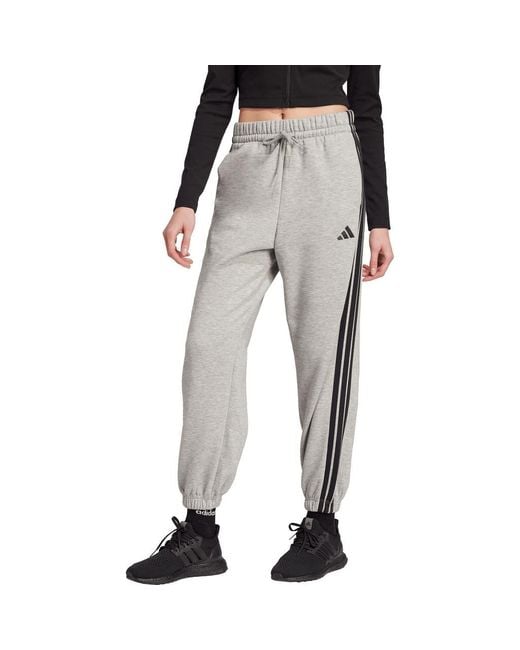 Adidas Black 3-Stripes Fleece Sweatpants