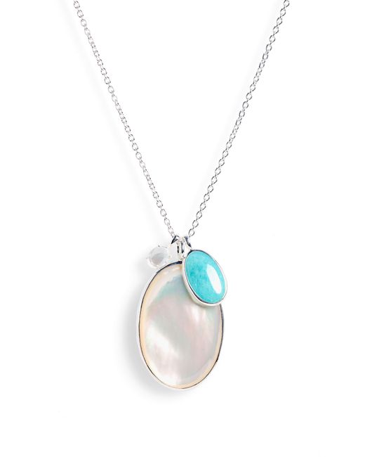 Ippolita Blue Sterling Silver Rock Candy Luce Three-pendant Necklace