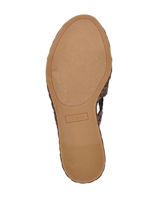 Guess Brown Eveh Platform Wedge Sandal
