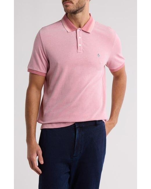 Original Penguin Pink Tipped Cotton Contrast Collar Polo for men