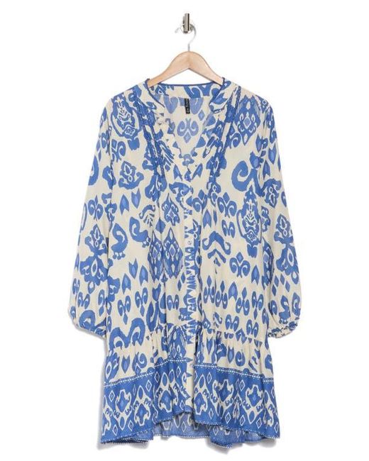 Boho Me Blue Button Front Tunic