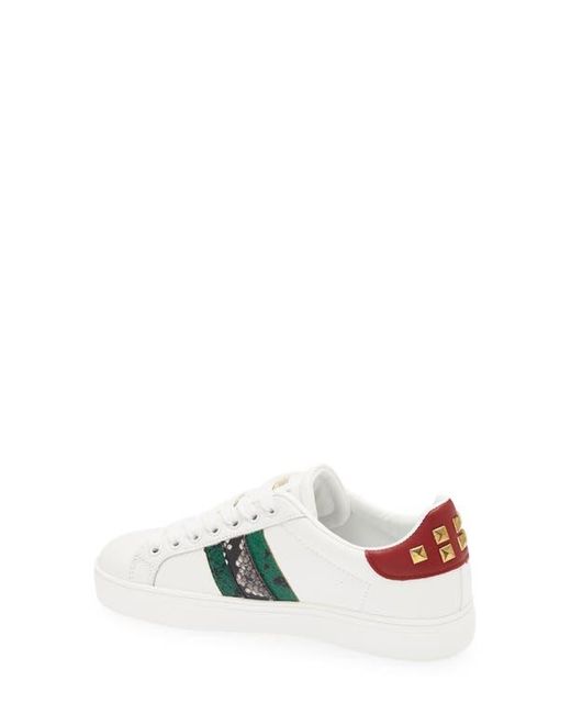 Roberto Cavalli Metallic Logo Hardware Low Top Sneaker